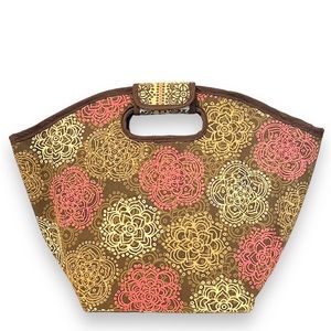 3/$30 Fit & Fresh Mandala Print Insulated Lunch Tote Bag Boho Medium/Large Brown